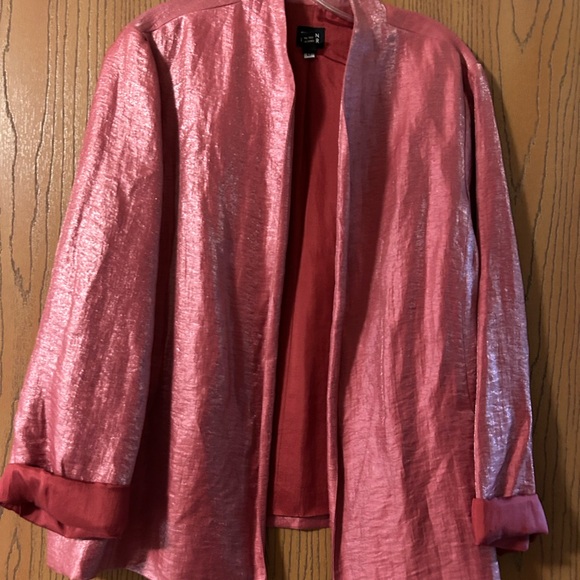 Eileen Fisher Raspberry Silk Blend Blazer - Picture 1 of 3
